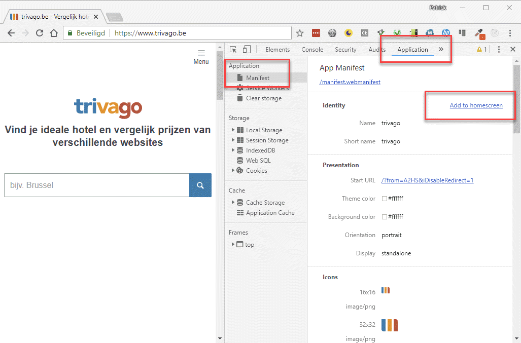 Chrome console