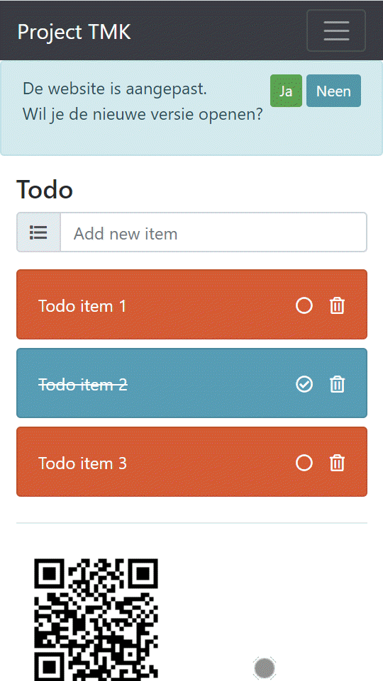 Auto update met Bootstrap alert